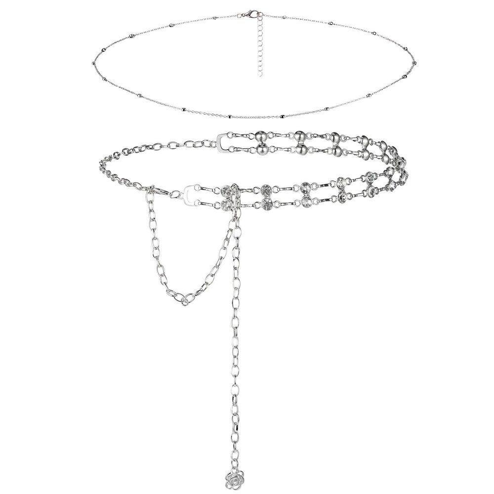 5265 2 Pieces Chain Belts For Women Fashion Plus Size Waist Belt